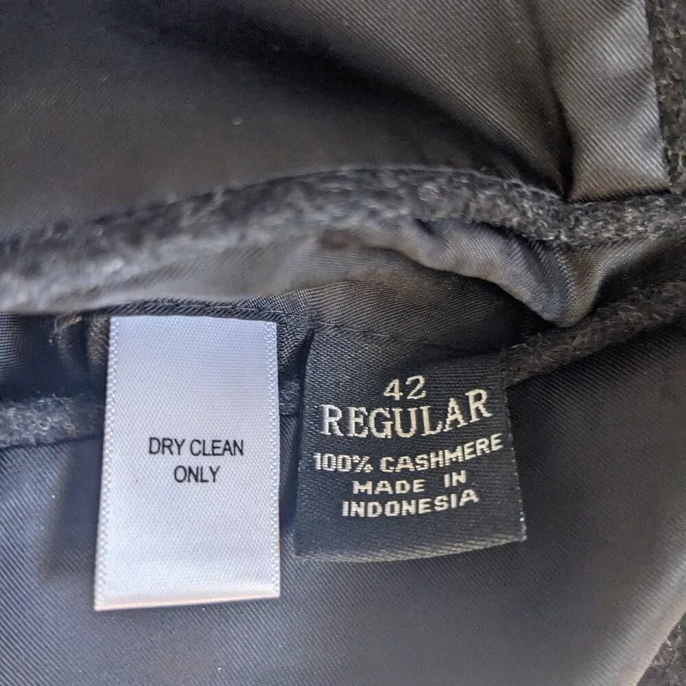 Pronto Uomo Blazer Mens 42R Dark Gray 100% Cashmere Couture Sports Coat Jacket